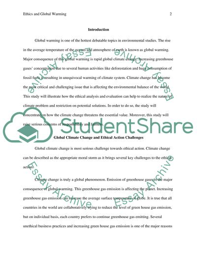 Ethics and Global Warming