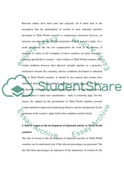 How the Globalization of Industry Has Led to the Deterioration of Women in Third World Countries