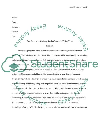 Retaining Star Performers in Trying Times