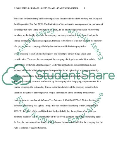 Legalities in Establishing Small-Scale Businesses