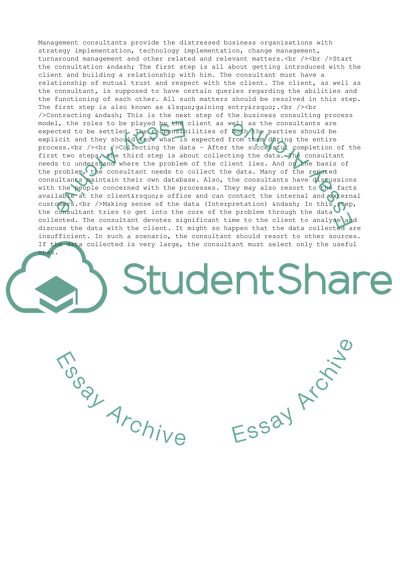 Management Consultancy - Consulting Process of Cockman