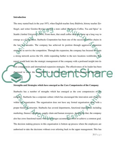 Internationational Expansion Strategy for Starbucks and Motivations for the Expansion