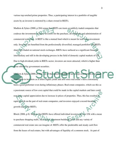 Indirect Investment in Real Estate Properties in the UK