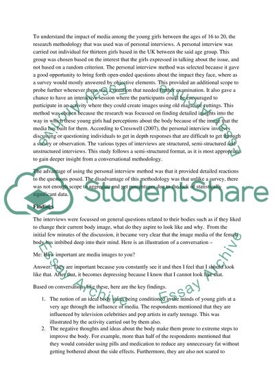 What Is the Impact of the Media On the Body Image of Girls 16-20