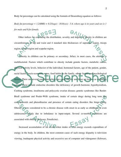 Consequences of Childhood Obesity