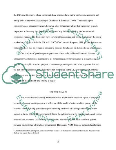 AGM -an ineffective forum for shareholder democracy