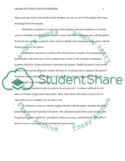 Graduate Education in Nursing
