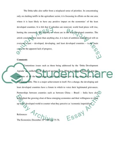 Round of World Trade Negotiations
