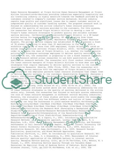 Human Resource Management at Virgin Airline