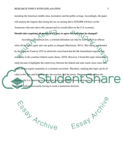 Research Topics with Explanation