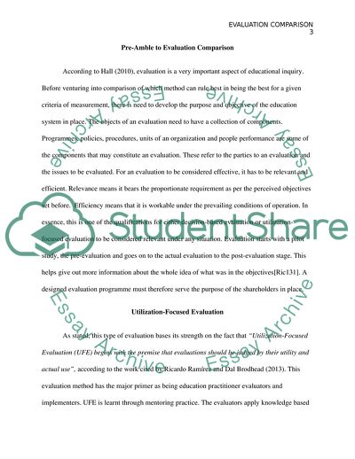 Planning and Conduction of Evaluation