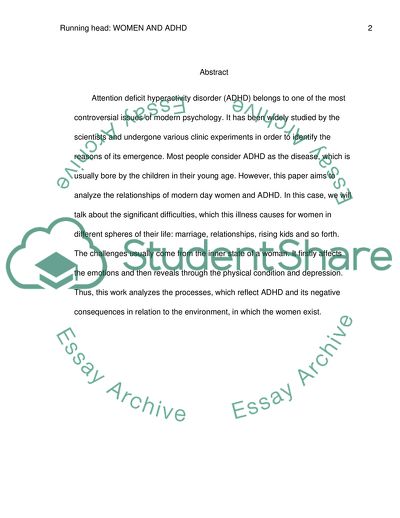 Women and Attention Deficit Hyperactivity Disorder