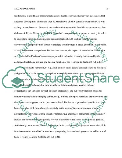 Gender and Sex Comparison