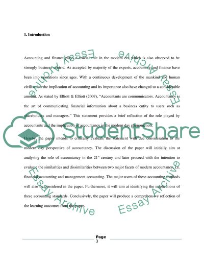 Accounting and Finance