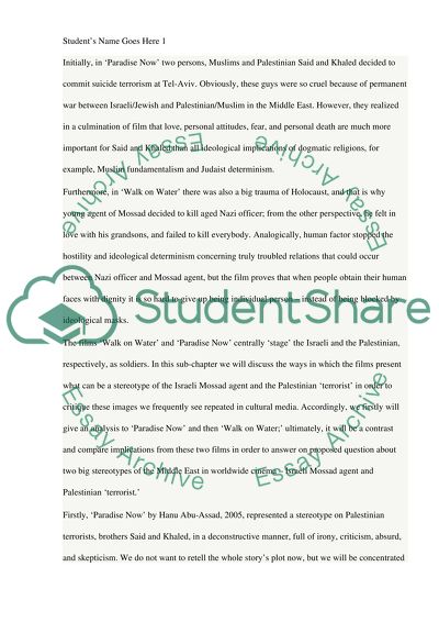 Paradise Now and Walk on Water