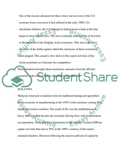 The Asian Financial and Economic Crisis of 1998