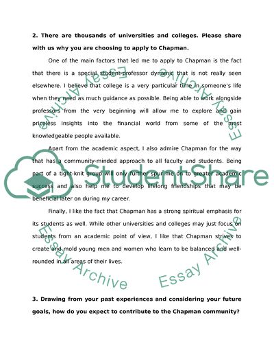 chapman university essay examples