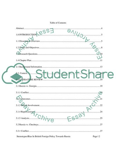 Bias in British Foreign Policy Towards Russia