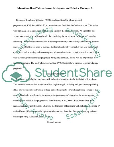 Current Development of Polyurethane Heart Valves