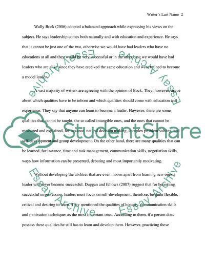 Is leadership something that comes naturally