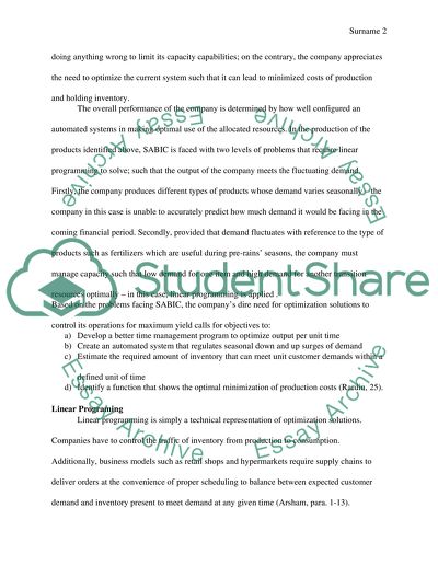Optimization methods in Linear programming