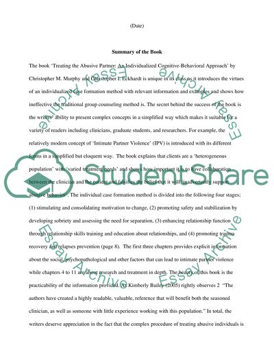 Book Review of treating the abusive partner