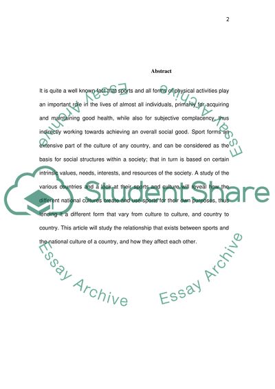 How Sports Affects the Culture of Different Countries