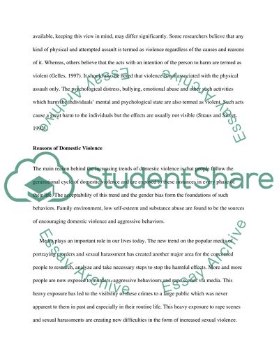 Domestic Violence: Prevalence and Trends