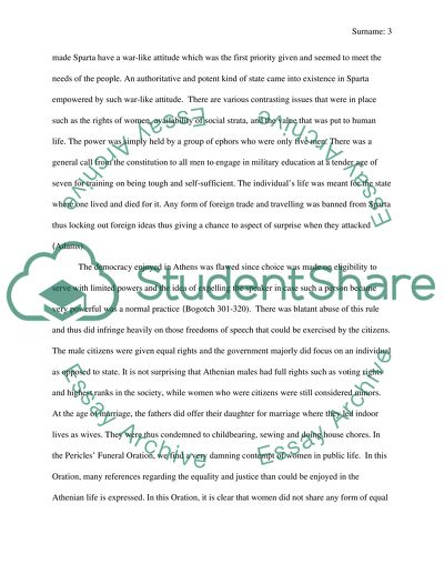 Sparta vs. Athens: Lycurgus vs. Pericles Funeral Oration