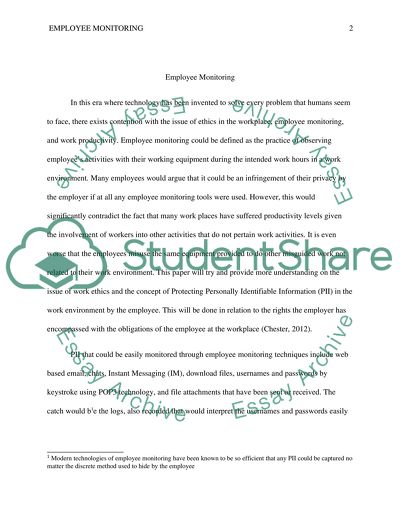 Employee Monitoring Paper