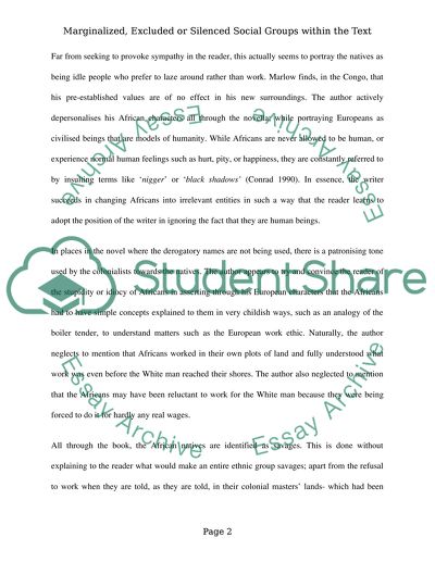 Marginalised, Excluded or Silenced Social Groups within the Text