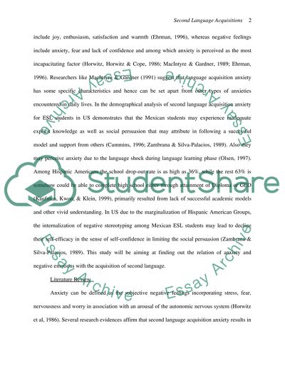 Anxiety and Negative Emotions in Second Language Acquisition