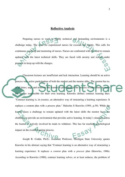 nursing mentorship essay examples