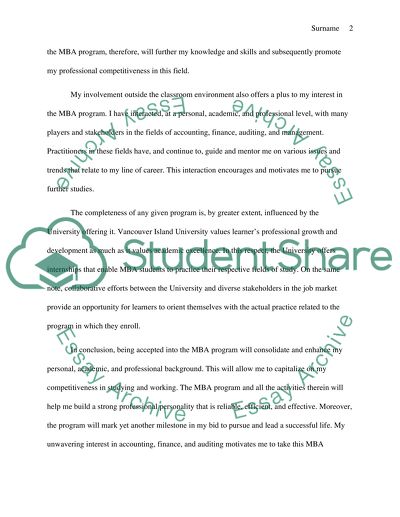 Introduction letter for applying to MBA