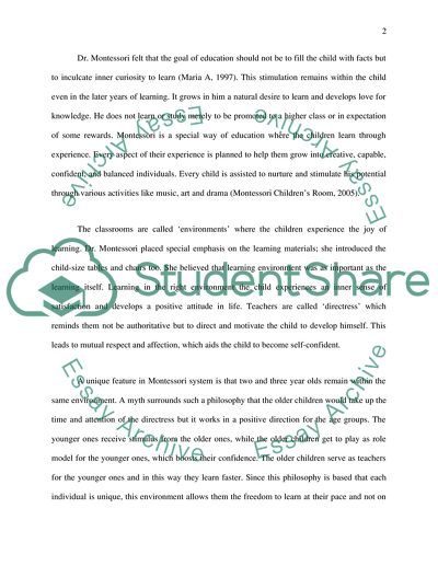 Maria Montessoris Theory of Education