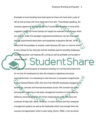 Employee Branding and Equality