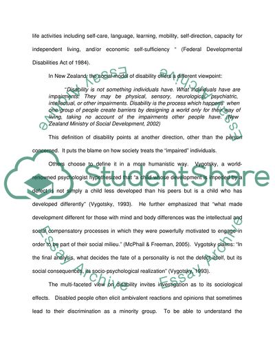 Anti-Discriminatory Practices for Disabled Children