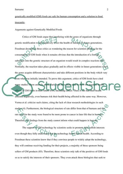 Genetically Modified Foods Are Safe for Human Consumption