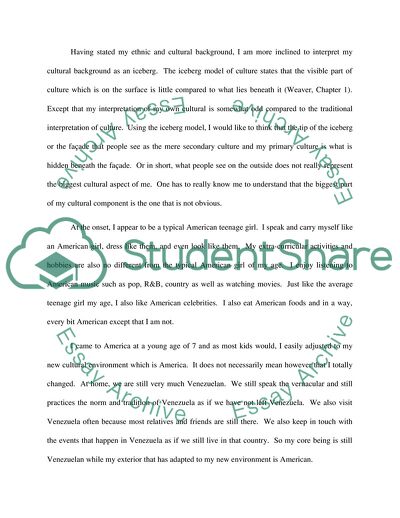 Description of Personal Primary and Secondary Culture