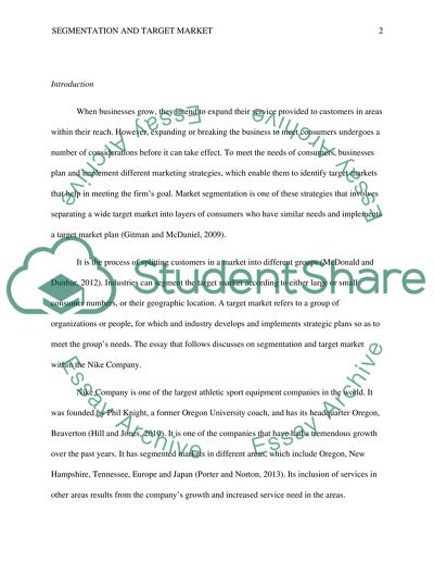 Segmentation within Nike Company