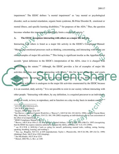 Interacting with Others as a Major Life Activity under the ADA