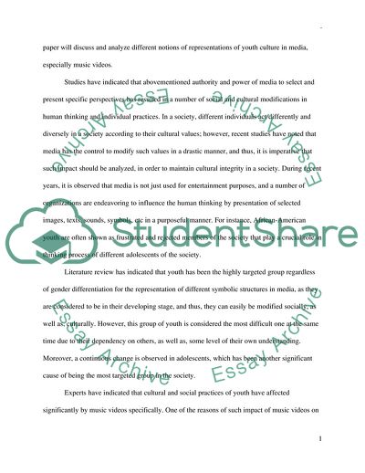 Representations of Youth Culture in Music Videos