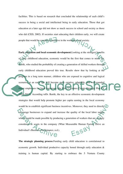 First 5 Ventura County and local economic development,