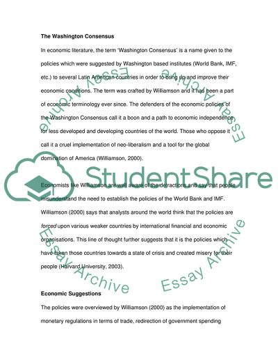 World Bank and IMF Policies in Developing Countries