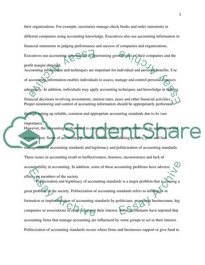 Politicization of Accounting Standards