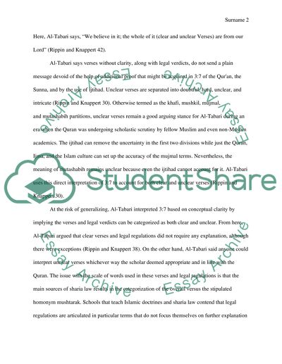 Abu Jafar al-Tabari on the Interpretation of Quran