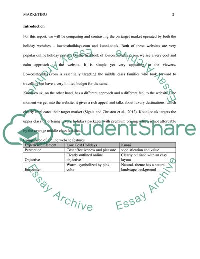 Comparison & Contrast Between Two Online Holiday Companies