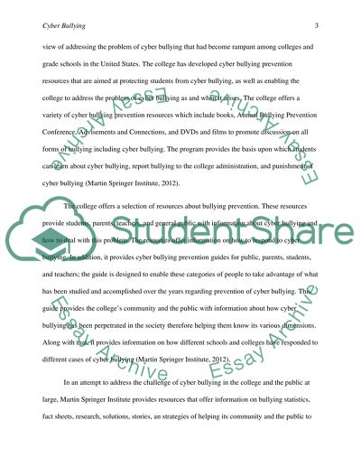 Cyber Bullying Research Paper Example | Topics and Well ...