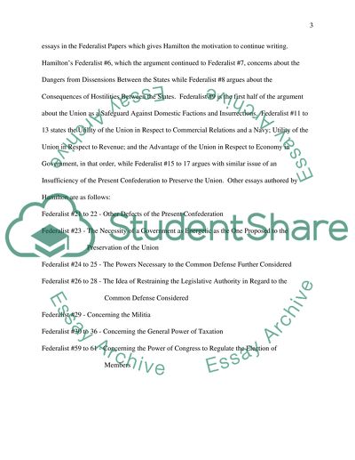 Federalist Paper by Alexander Hamilton