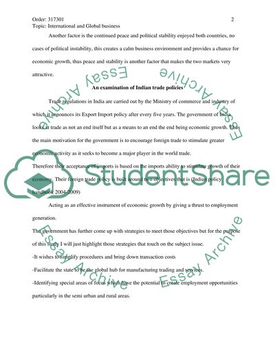 An Examination of Indian Trade Policies